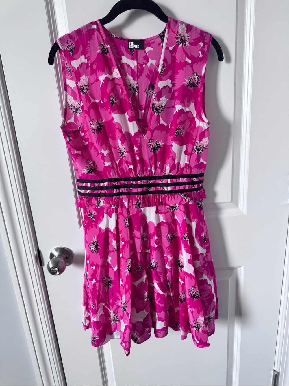 NWT-The Kooples Pink Floral V-Neck Dress-2